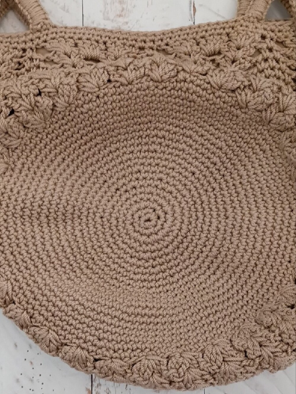 The Sak Crochet Tote Bag in Beige Like New Unique Crochet Pattern - Picture 6 of 9